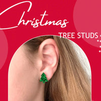 Lacey Lou Christmas tree stud earrings