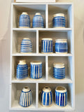 Cobalt stripe ceramic jug