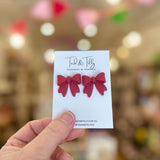 Ted & Tilly Christmas bow stud earrings