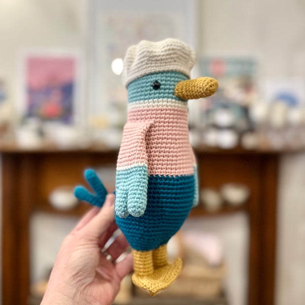 James the crochet duck