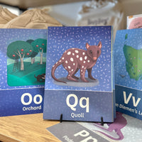 Tiny Taz Tasmanian alphabet flashcards