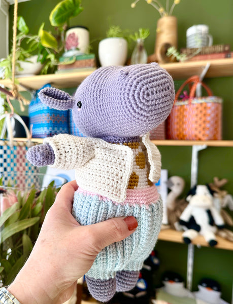 Peggy the crochet hippopotamus