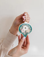 Bespoke Letterpress Enamel Christmas ornament