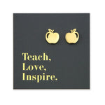 Sister & Soul Gold apple  earrings/studs - Teach