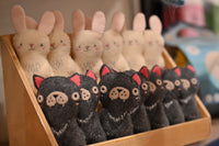 Hand-embroidered felt bunny