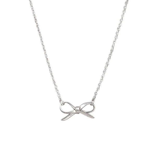 Silver bow necklace by Tiger Tree