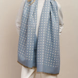 Denim blue petite fleur scarf by Tiger Tree