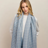 Denim blue petite fleur scarf by Tiger Tree