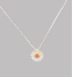 Tiger Tree silver  & rose gold flower necklace