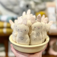 Hand-embroidered felt bunny
