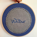 Embroidered name hoop