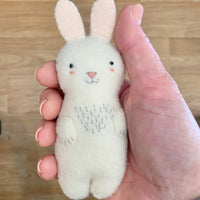 Hand-embroidered felt bunny