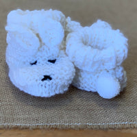 Knitted bunny booties