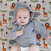 Finley knit cotton jacket with hood by Di Lusso