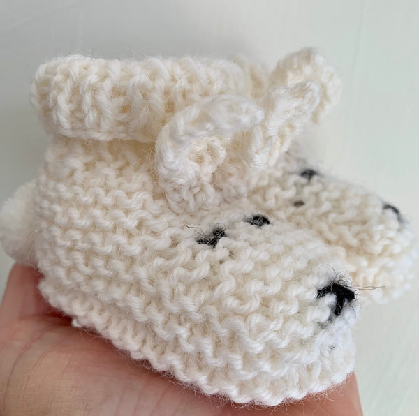 Knitted bunny booties