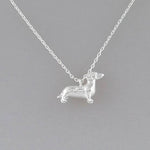 Tiger Tree Silver dachshund necklace