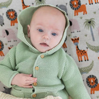 Finley knit cotton jacket with hood by Di Lusso